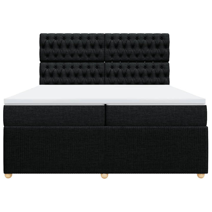 kontinentalseng med madras 200x200 cm stof sort