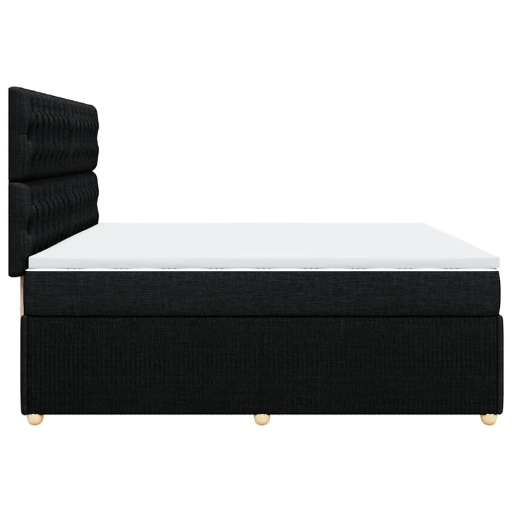 kontinentalseng med madras 200x200 cm stof sort