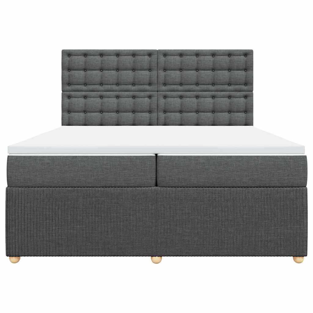 kontinentalseng med madras 200x200 cm stof mørkegrå