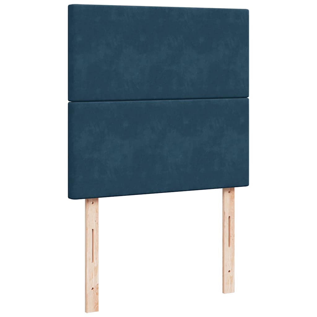 kontinentalseng med madras 80x200 cm fløjl mørkeblå