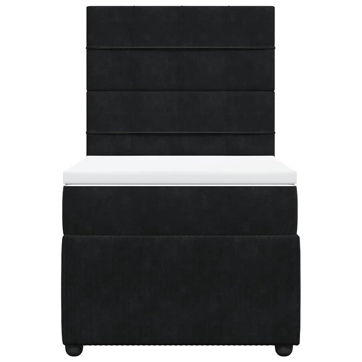 kontinentalseng med madras 80x200 cm fløjl sort