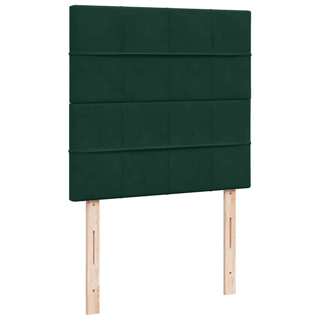 kontinentalseng med madras 80x200 cm fløjl mørkegrøn