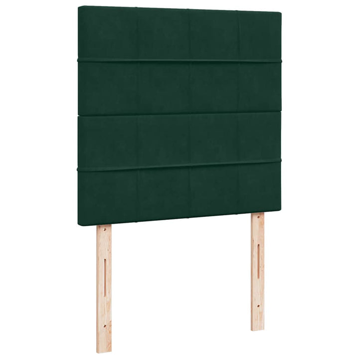 kontinentalseng med madras 80x200 cm fløjl mørkegrøn