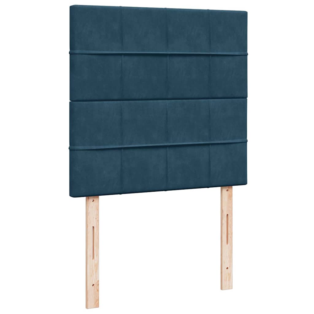kontinentalseng med madras 80x200 cm fløjl mørkeblå