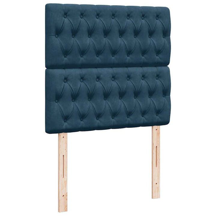 kontinentalseng med madras 80x200 cm fløjl mørkeblå