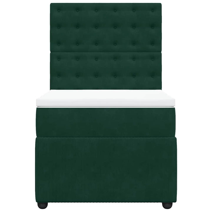 kontinentalseng med madras 80x200 cm fløjl mørkegrøn