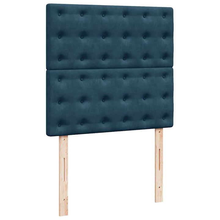 kontinentalseng med madras 80x200 cm fløjl mørkeblå