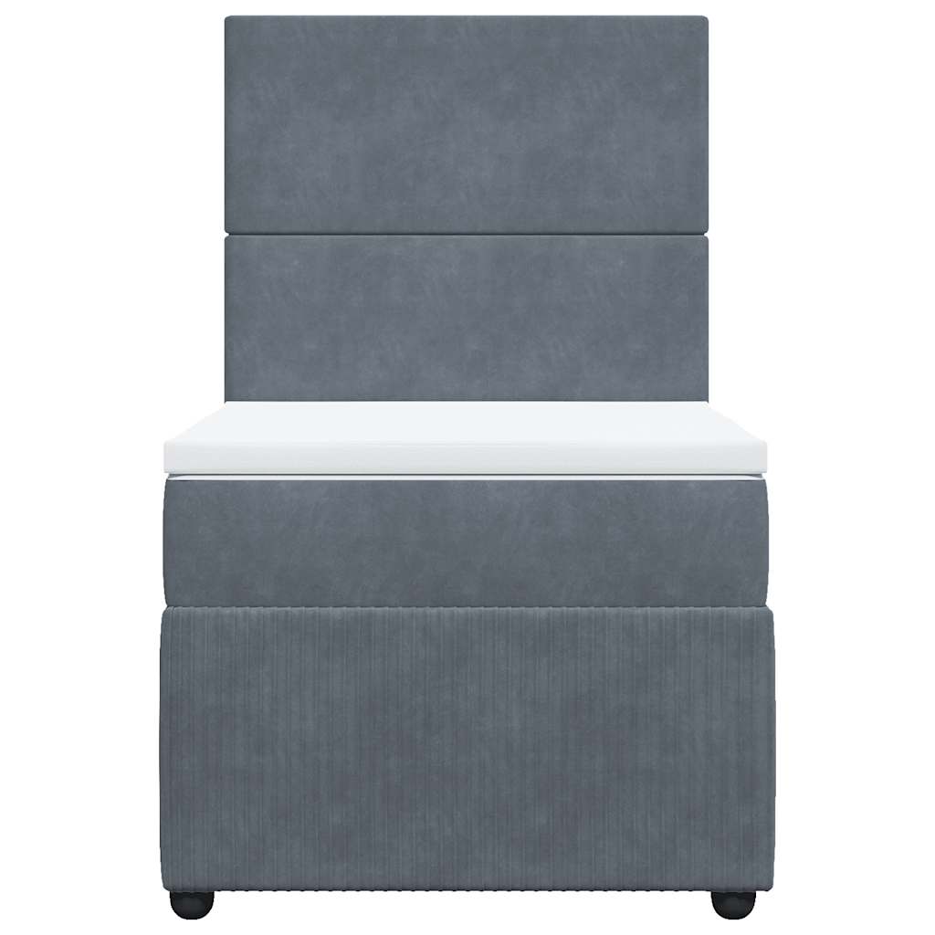 kontinentalseng med madras 90x190 cm fløjl mørkegrå