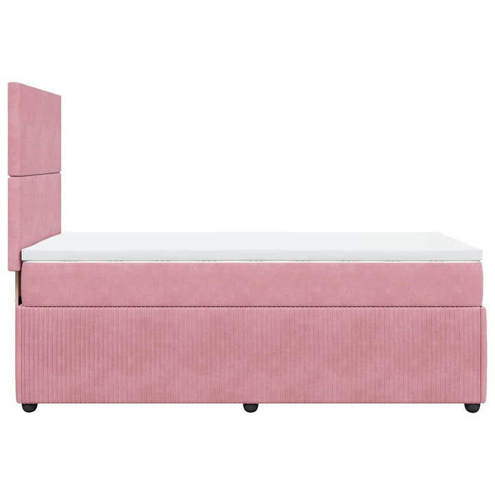 kontinentalseng med madras 90x190 cm fløjl pink