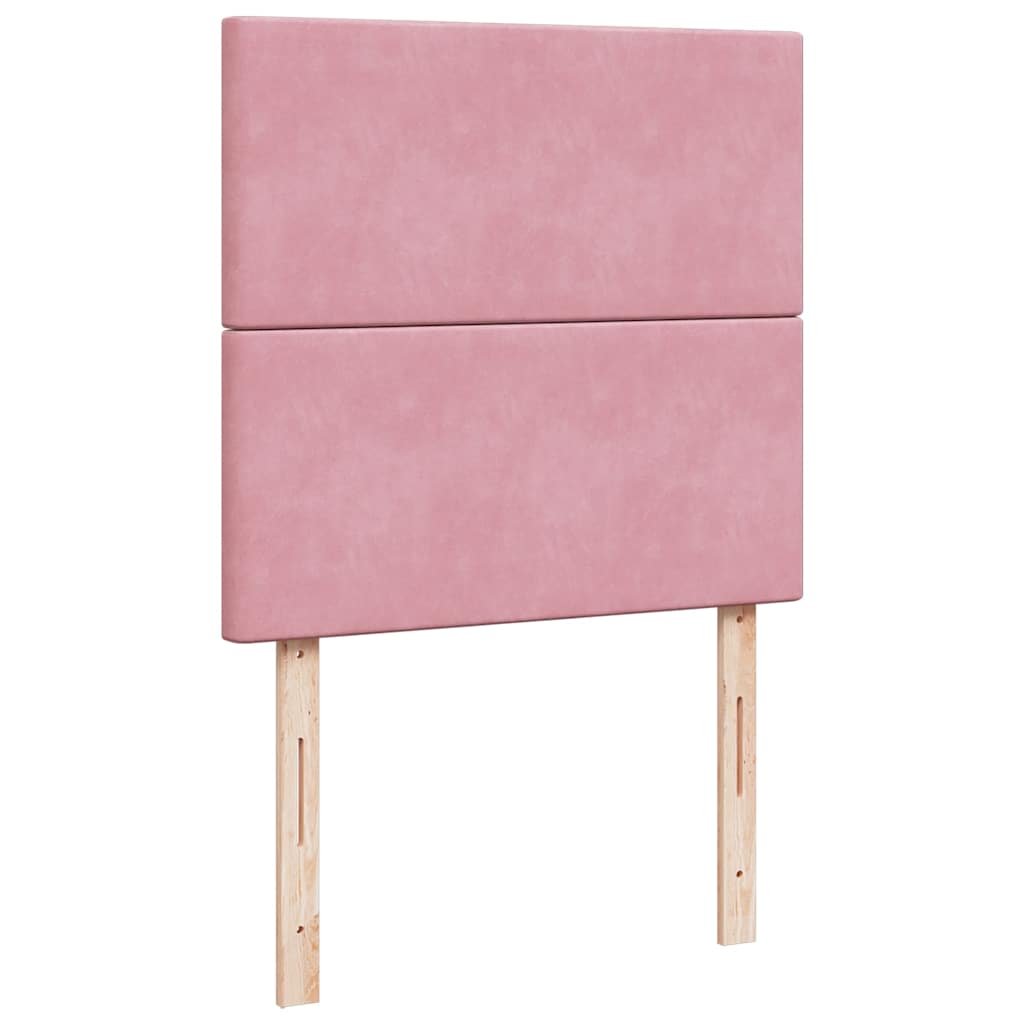 kontinentalseng med madras 90x190 cm fløjl pink