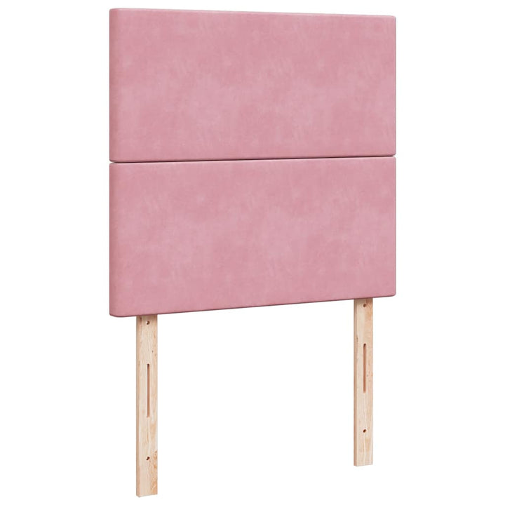 kontinentalseng med madras 90x190 cm fløjl pink