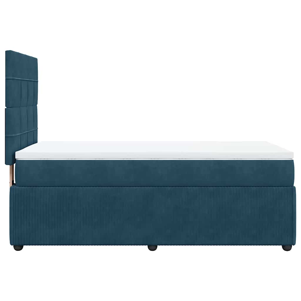 kontinentalseng med madras 90x190 cm fløjl mørkeblå