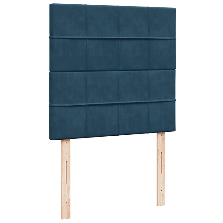 kontinentalseng med madras 90x190 cm fløjl mørkeblå