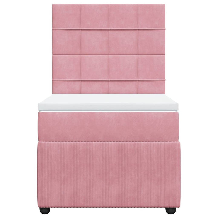 kontinentalseng med madras 90x190 cm fløjl pink
