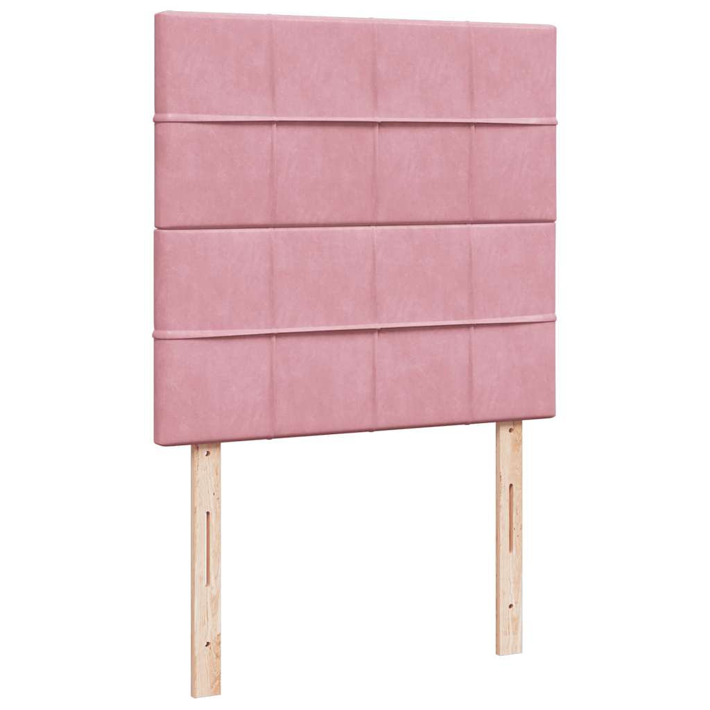 kontinentalseng med madras 90x190 cm fløjl pink