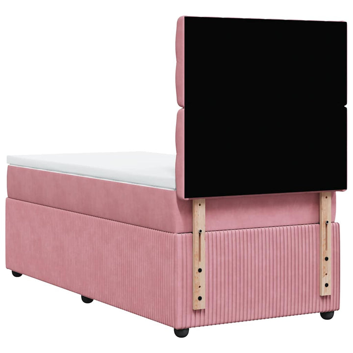 kontinentalseng med madras 90x190 cm fløjl pink