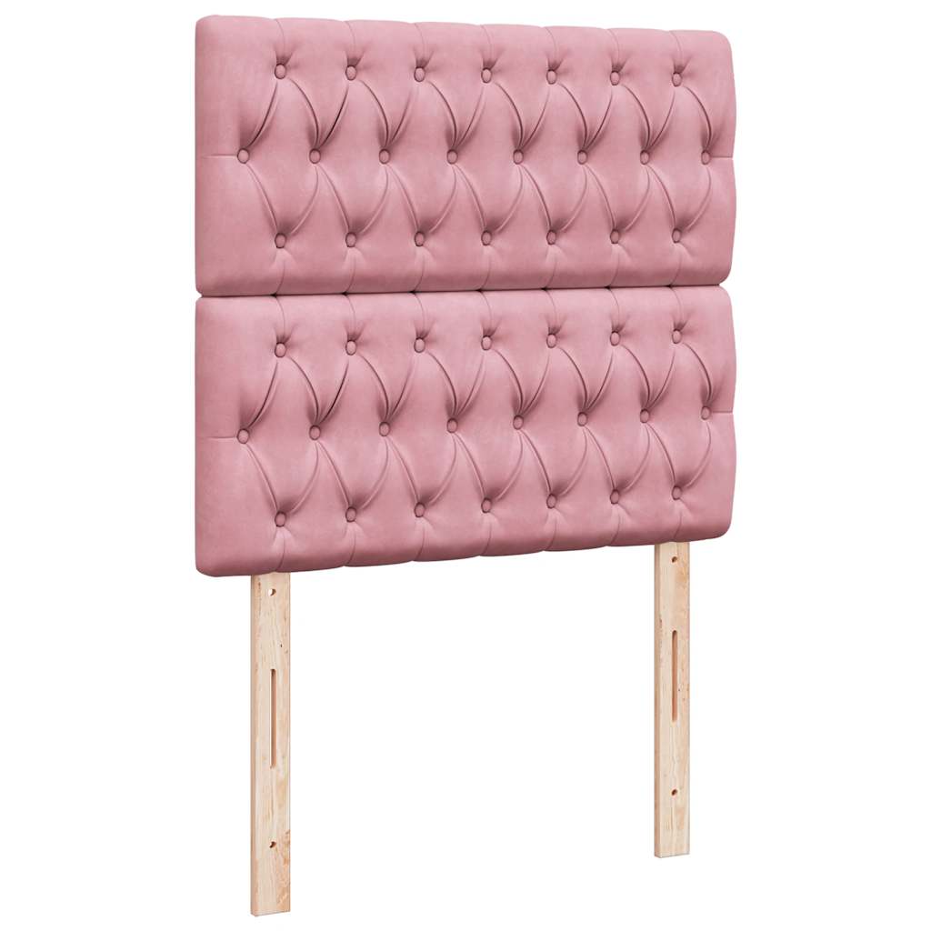 kontinentalseng med madras 90x190 cm fløjl pink