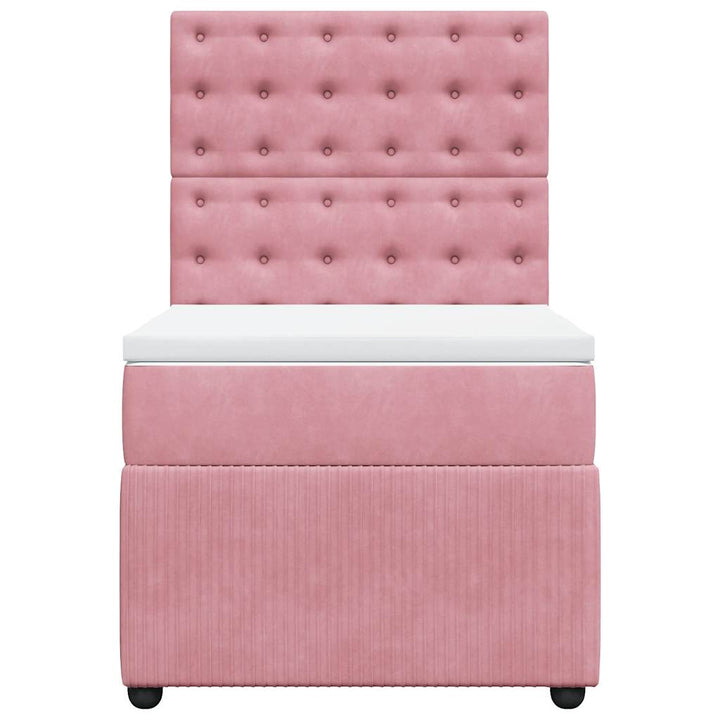 kontinentalseng med madras 90x190 cm fløjl pink