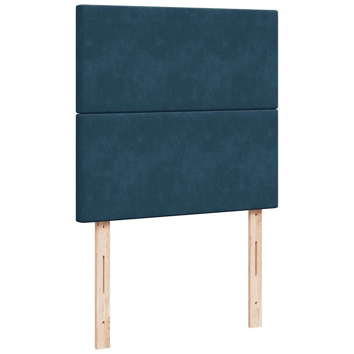 kontinentalseng med madras 90x200 cm fløjl mørkeblå