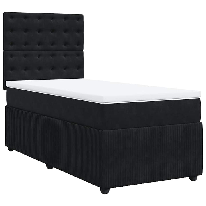 kontinentalseng med madras 90x200 cm fløjl sort