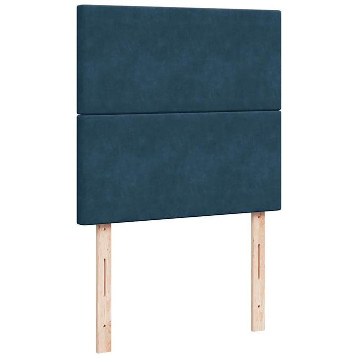 kontinentalseng med madras 100x200 cm fløjl mørkeblå