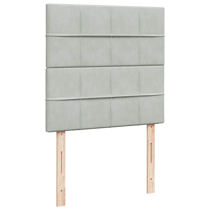 kontinentalseng med madras 100x200 cmfløjl lysegrå