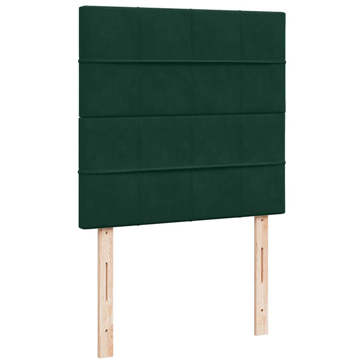 kontinentalseng med madras 100x200 cm fløjl mørkegrøn