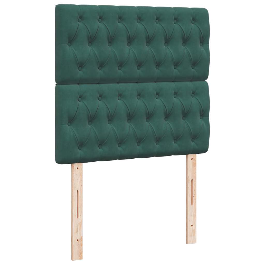 kontinentalseng med madras 100x200 cm fløjl mørkegrøn