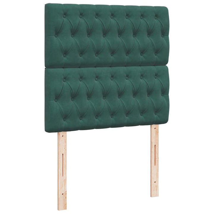 kontinentalseng med madras 100x200 cm fløjl mørkegrøn