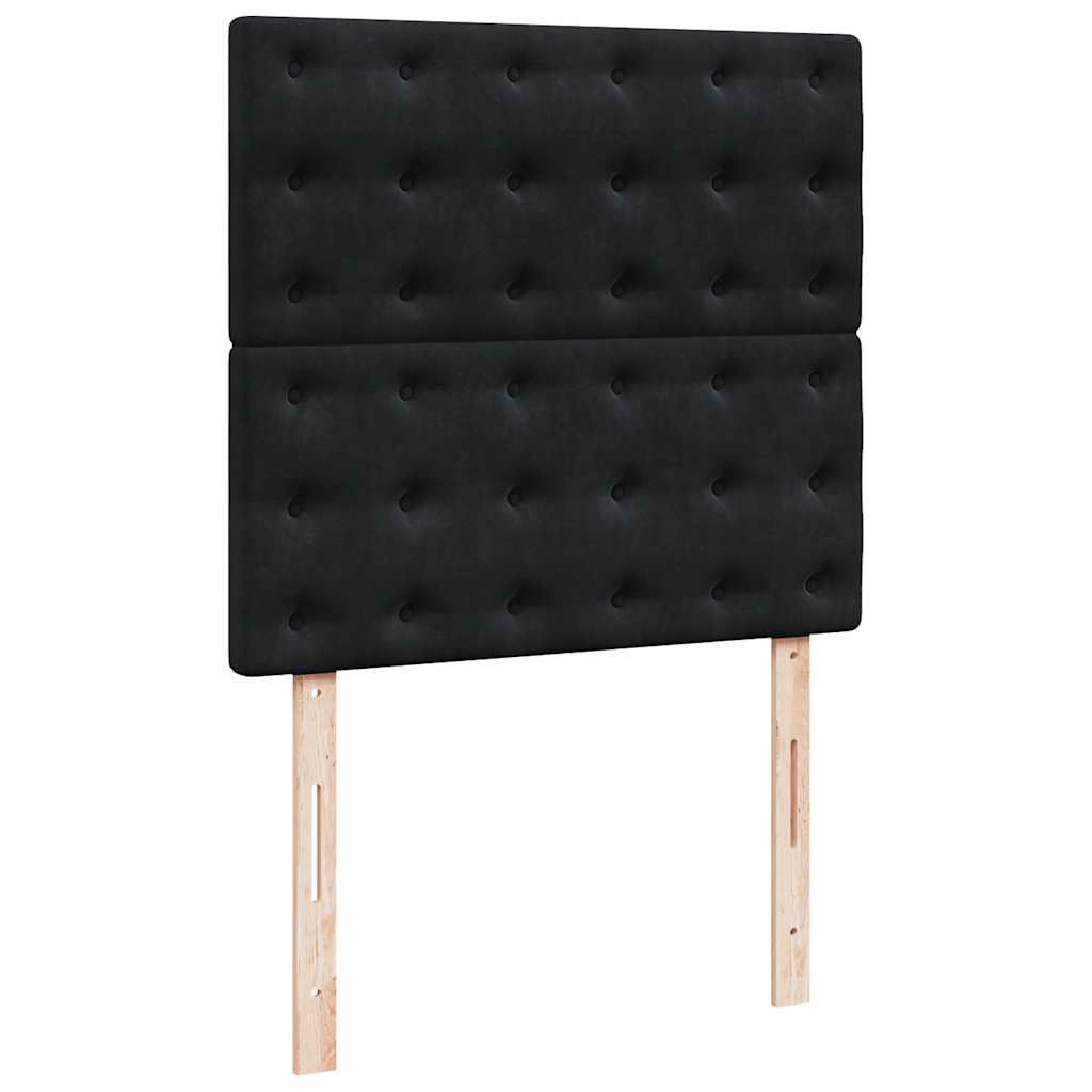 kontinentalseng med madras 100x200 cm fløjl sort
