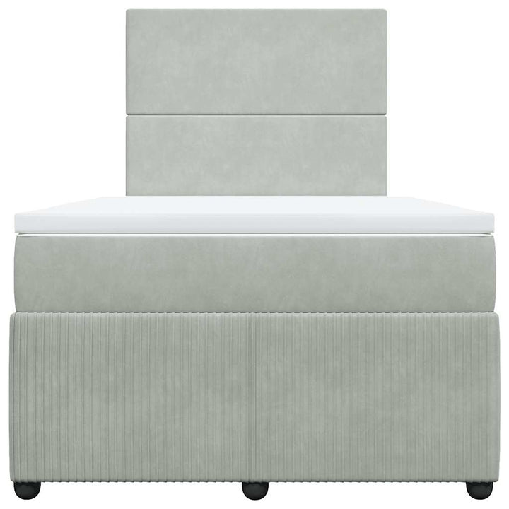 kontinentalseng med madras 120x190 cm velour lysegrå