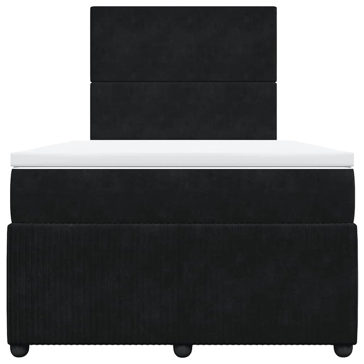 kontinentalseng med madras 120x190 cm velour sort