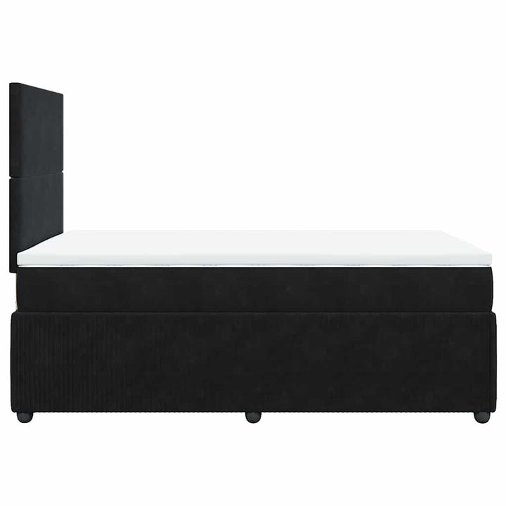 kontinentalseng med madras 120x190 cm velour sort