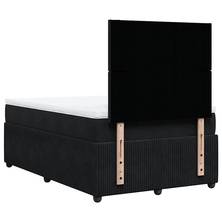 kontinentalseng med madras 120x190 cm velour sort