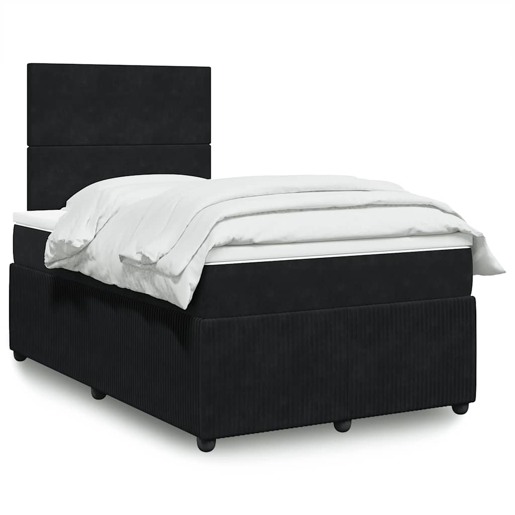 kontinentalseng med madras 120x190 cm velour sort