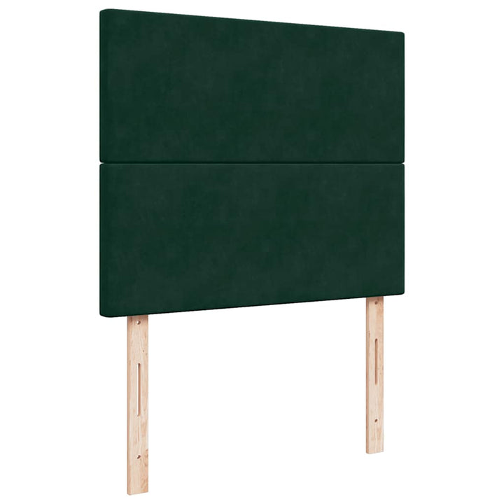kontinentalseng med madras 120x190 cm velour mørkegrøn