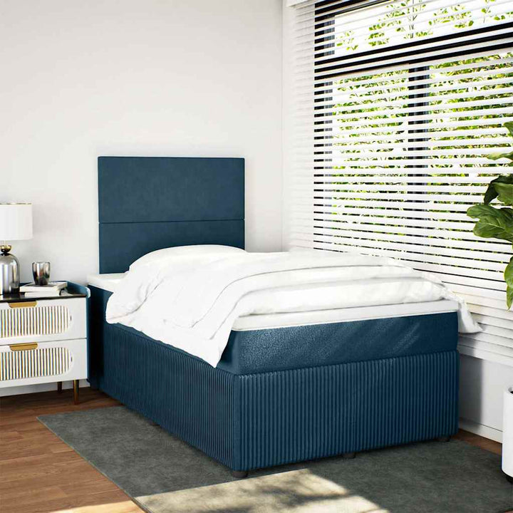 kontinentalseng med madras 120x190 cm velour mørkeblå