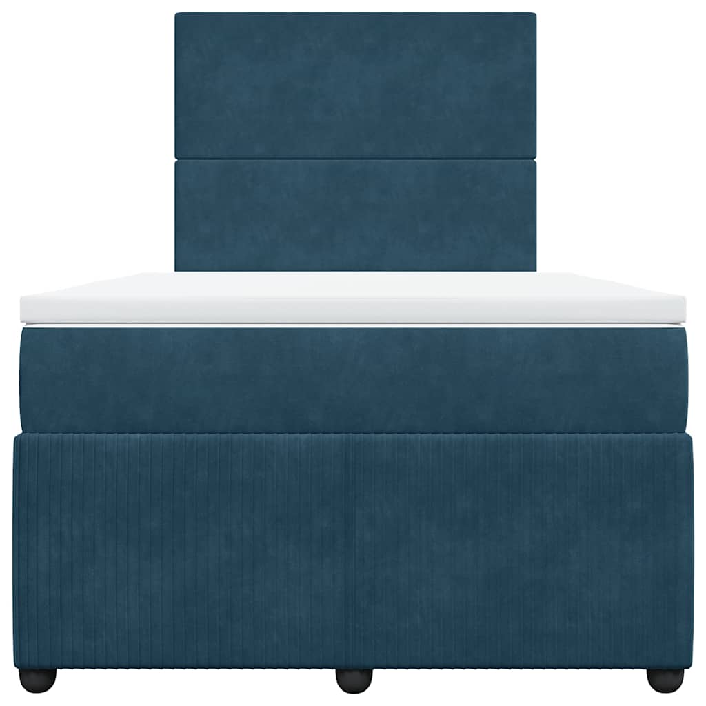kontinentalseng med madras 120x190 cm velour mørkeblå