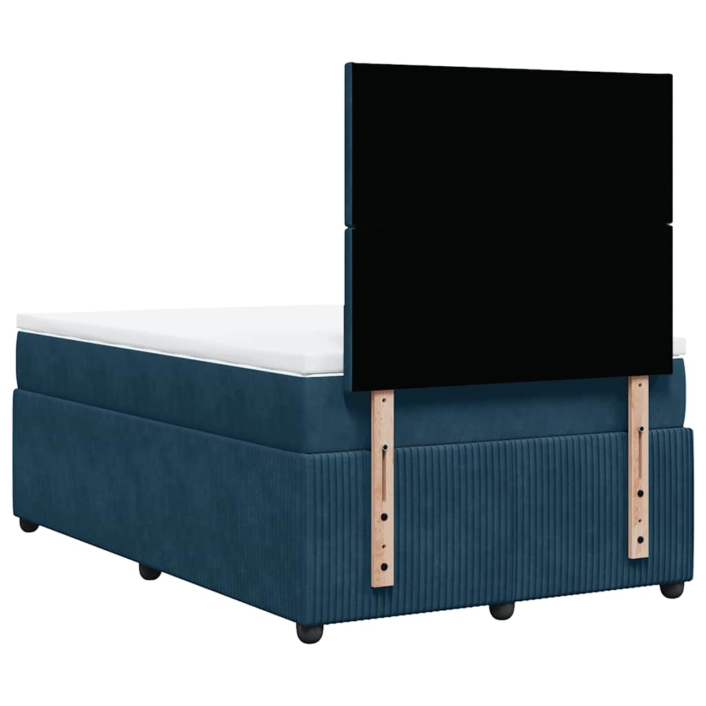 kontinentalseng med madras 120x190 cm velour mørkeblå