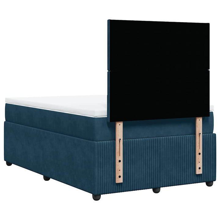 kontinentalseng med madras 120x190 cm velour mørkeblå