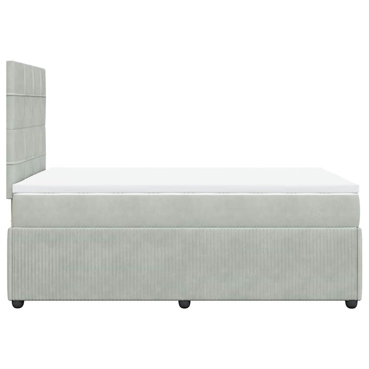 kontinentalseng med madras 120x190 cm velour lysegrå