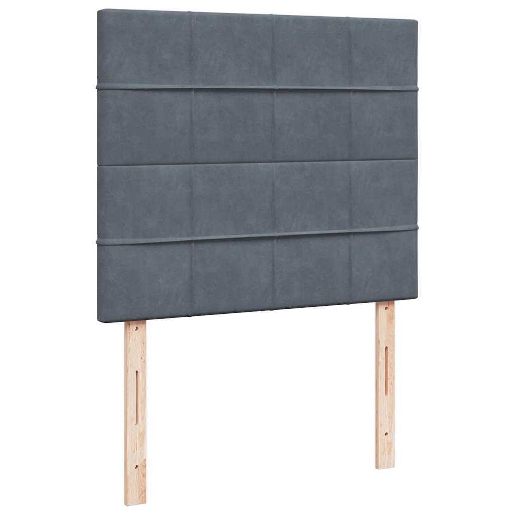 kontinentalseng med madras 120x190 cm fløjl mørkegrå