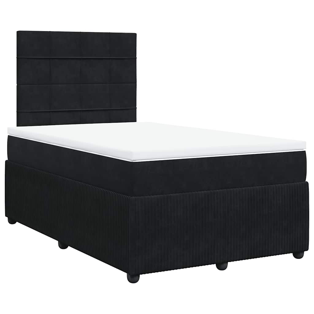 kontinentalseng med madras 120x190 cm velour sort