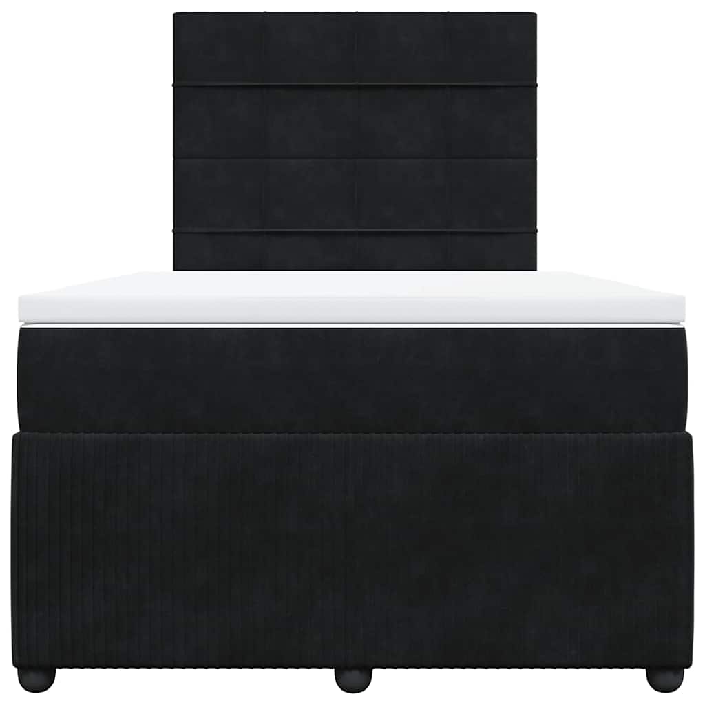 kontinentalseng med madras 120x190 cm velour sort