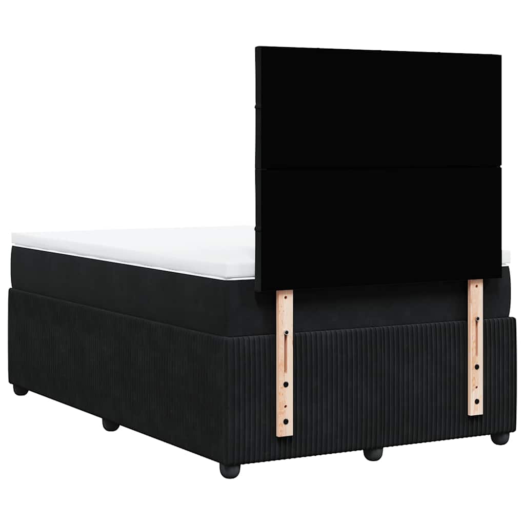 kontinentalseng med madras 120x190 cm velour sort