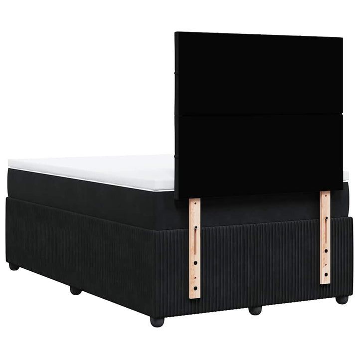 kontinentalseng med madras 120x190 cm velour sort