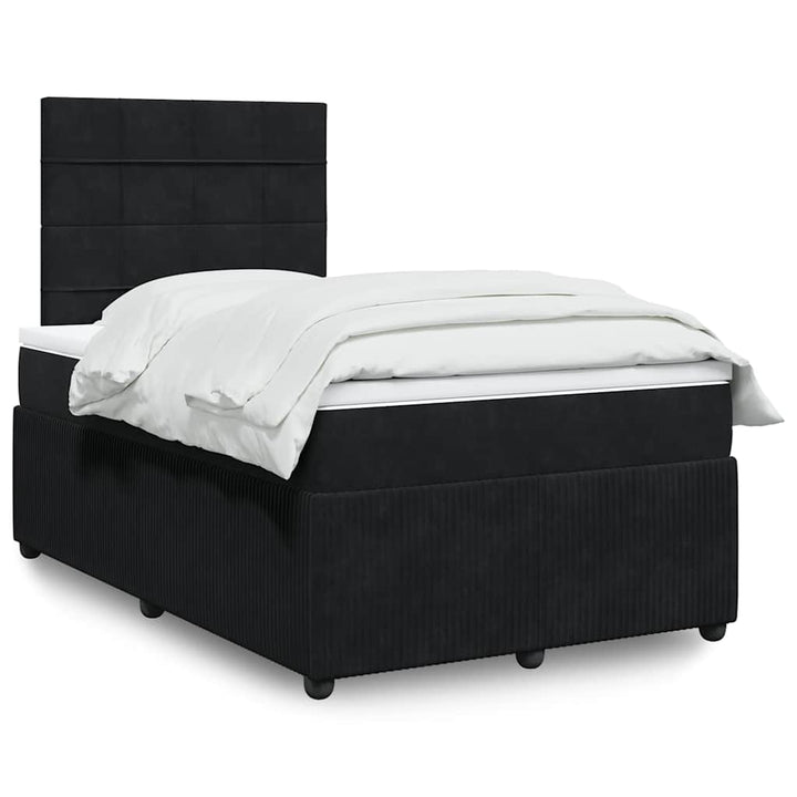kontinentalseng med madras 120x190 cm velour sort
