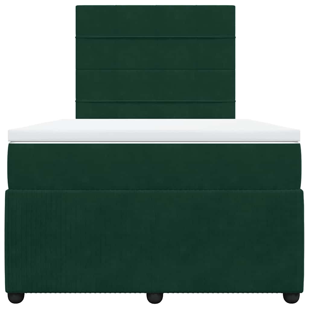 kontinentalseng med madras 120x190 cm velour mørkegrøn