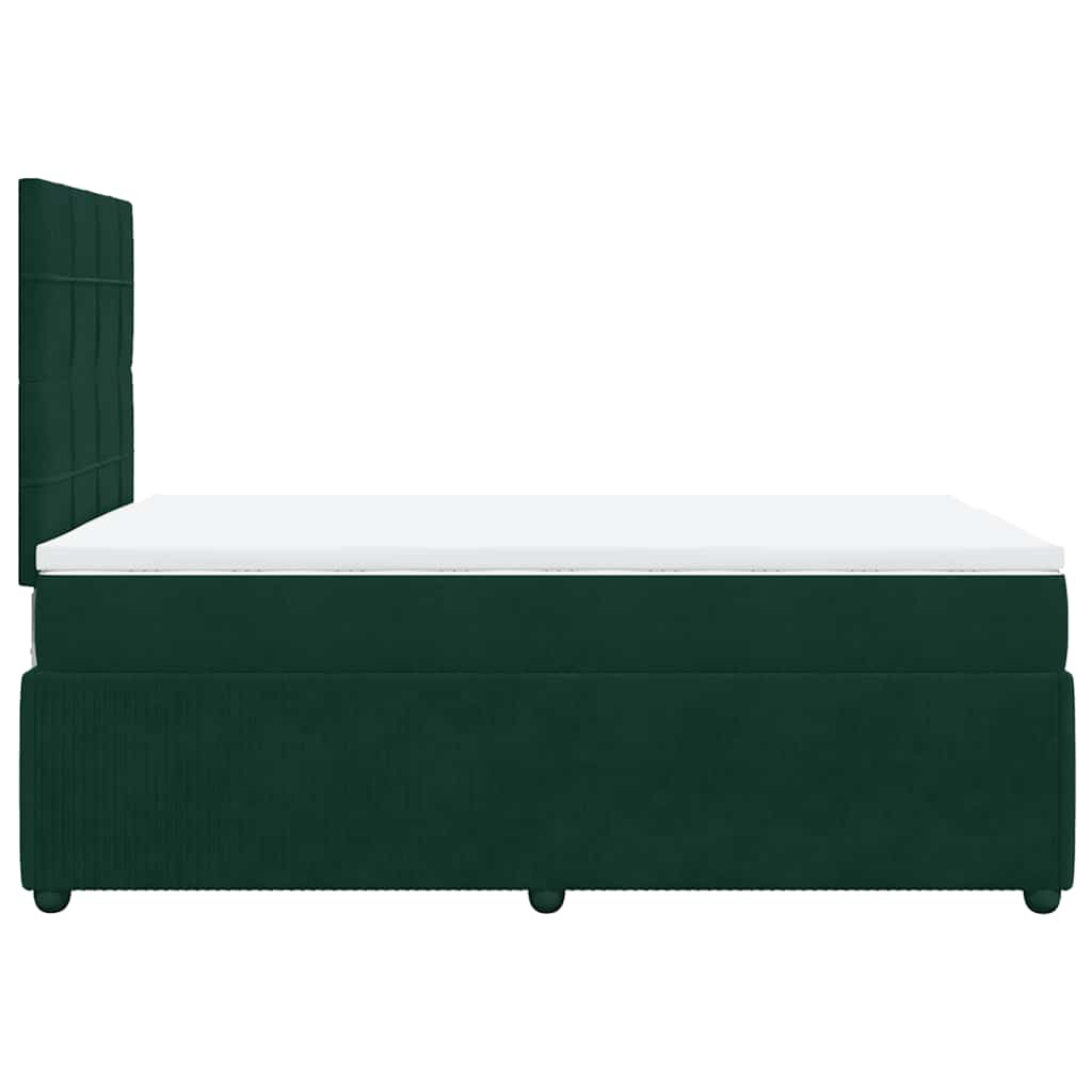 kontinentalseng med madras 120x190 cm velour mørkegrøn
