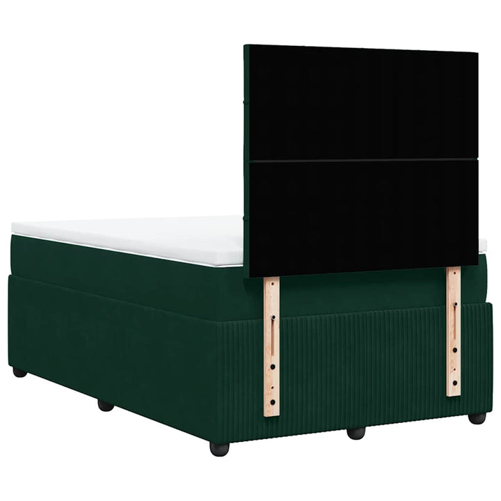 kontinentalseng med madras 120x190 cm velour mørkegrøn